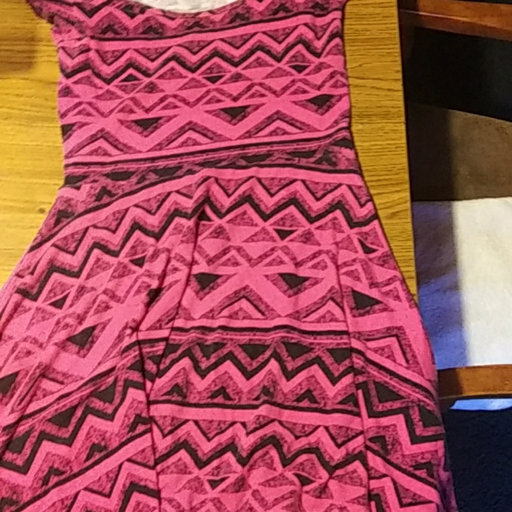 A dark pink dress